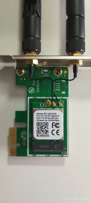 Tarjeta WiFi PCIe AC1200 + Bluetooth con antenas