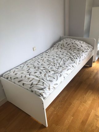 Cama IKEA Malm Blanca con somier y colchon