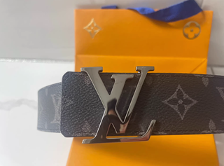 Cintura Louis Vuitton Uomo Marrone/Argento