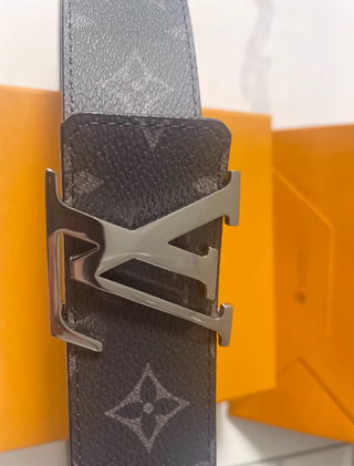 Cintura Louis Vuitton Uomo Marrone/Argento