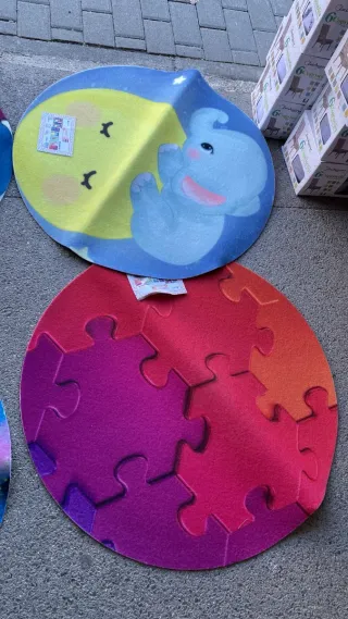 Tappeto rotondo cameretta elefante e luna