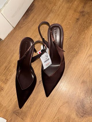 Tacones Stradivarius Marrones Talla 38