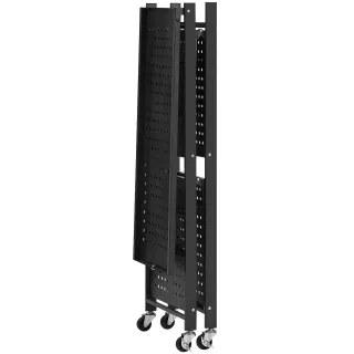 Scaffale Portaoggetti Pieghevole 3 Ripiani e Ruote