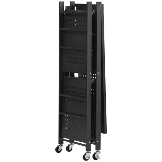 Scaffale Portaoggetti Pieghevole 3 Ripiani Metallo