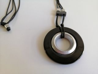 Collana donna cerchio nero/argento