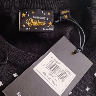 Vestido de punto Navidad reno negro y rojo