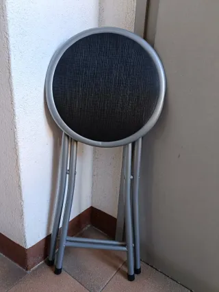 Taburete Plegable Metálico Negro