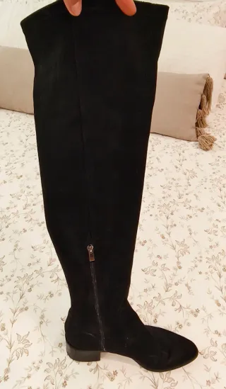 Botas altas elásticas negras