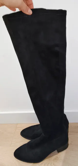 Botas altas elásticas negras