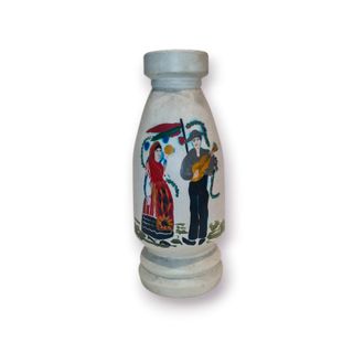 Jarra Cerâmica Pintada à Mão - Cena Tradicional