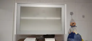 Muebles altos cocina madera y metal