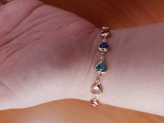 Pulsera Corazones Multicolor Plata (nueva)