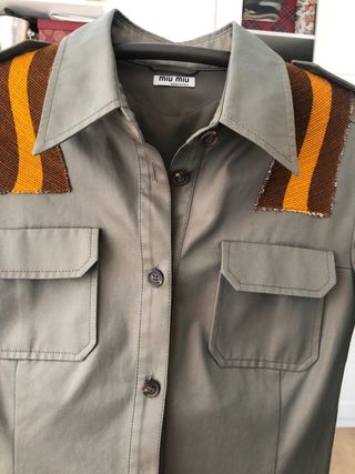 Chaqueta Miu Miu verde militar