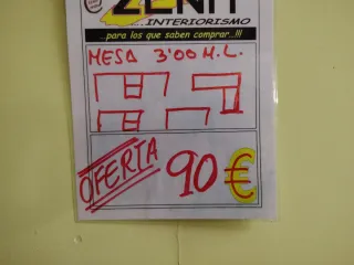 Mesa de estudio 300x49 cm madera