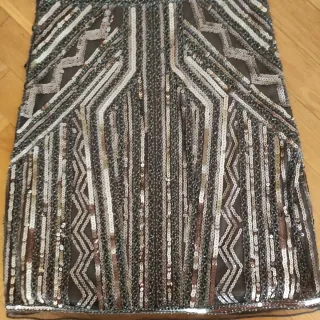 Vestido fiesta lentejuelas plateadas T.XS