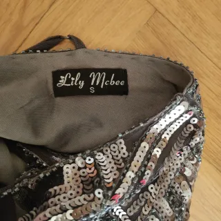 Vestido fiesta lentejuelas plateadas T.XS