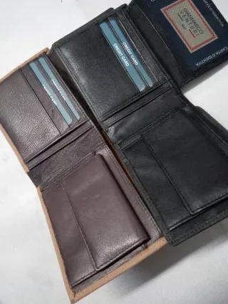 Set 2 Portafogli Uomo Pelle