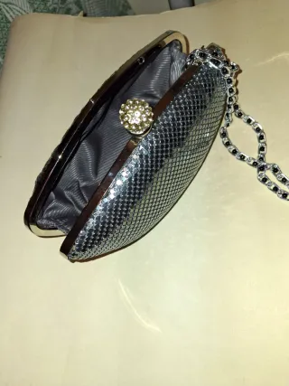 Monedero Mujer Plata Brillante