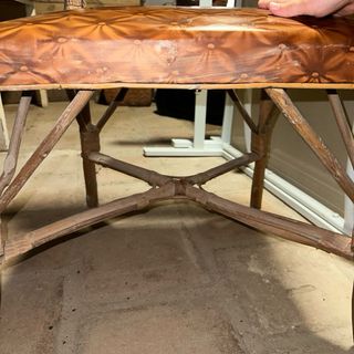 Pareja Sillas Vintage Ratán y Piel Sintética