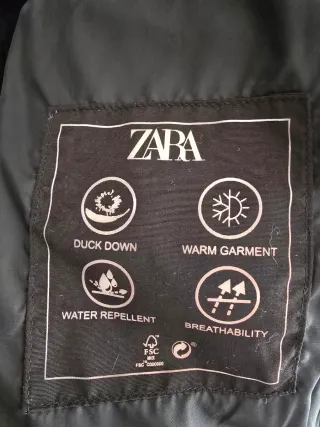 Plumífero Zara Negro Talla L Mujer