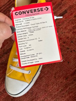 Converse Chuck Taylor All Star Hi Amarillas Talla