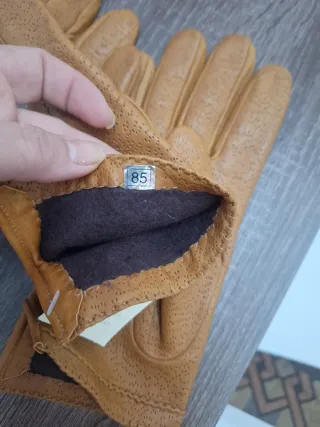 Guantes Piel Talla 85 Beige/Marrón