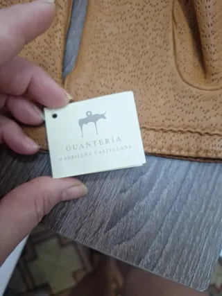 Guantes Piel Talla 85 Beige/Marrón