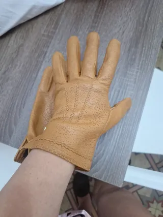 Guantes Piel Talla 85 Beige/Marrón