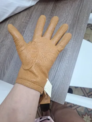 Guantes Piel Talla 85 Beige/Marrón