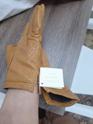 Guantes Piel Talla 85 Beige/Marrón