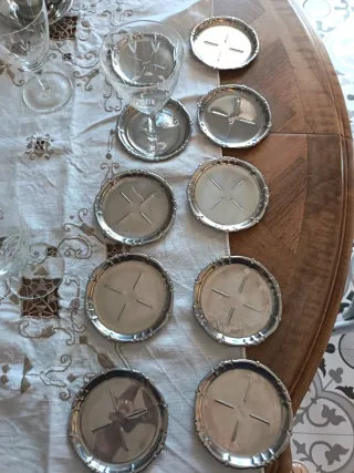 10 Sottobicchieri Acciaio Inox