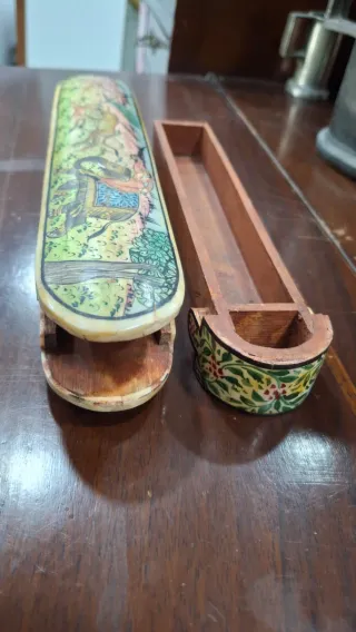 Estuche artesanal indio pintado