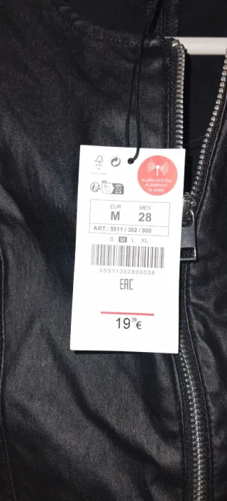 Vestido polipiel Lefties negro M