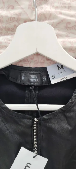 Vestido polipiel Lefties negro M