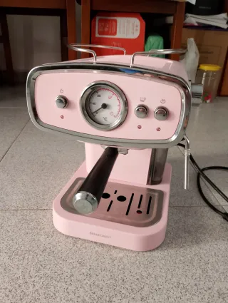 Cafetera Espresso Retro Silvercrest Rosa vintage