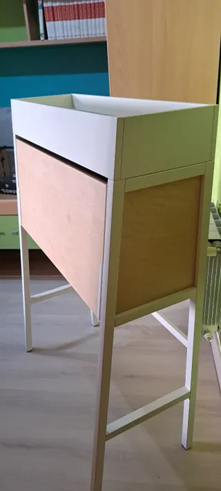 Escritorio Buró Plegable Blanco y Haya