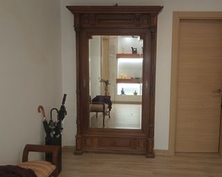 Espejo recibidor grande de madera