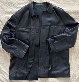 Cazadora Piel Negra Hombre