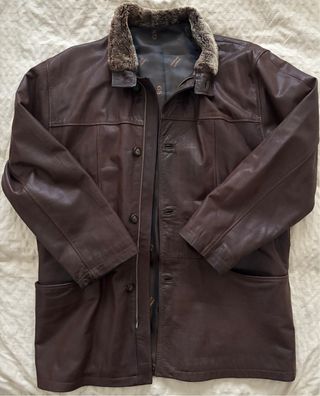 Cazadora Piel Hombre Marrón