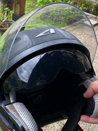 Casco Astone Negro con Visera Transparente