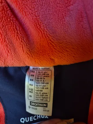 Abrigo escolar Quechua azul con capucha talla 10-1