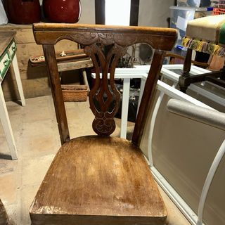 Pareja sillas labradas madera