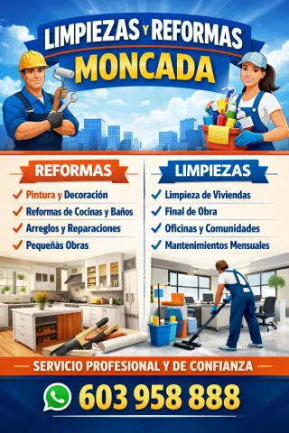 Limpiezas y Reformas en Moncada y alrededores