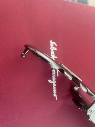 Cinturón Ferragamo Hombre Piel Negro y Plata