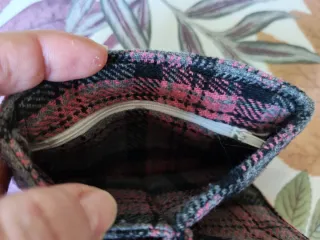 Cartera tela tartán invierno