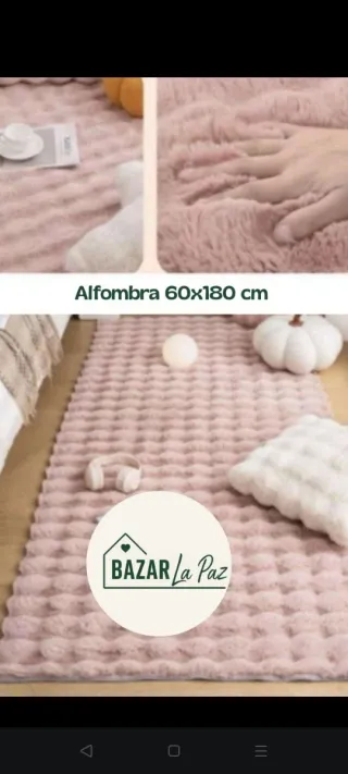 Alfombra rosa 60x180 cm