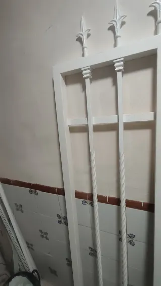 Puerta reja de calle blanca