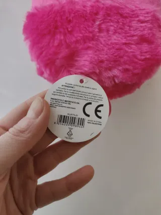 Pupazzo peluche emoji rosa