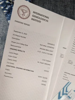 Diamante Natural 0.57 Ct Certificado IGI