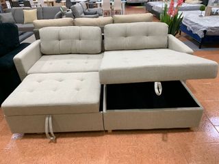 Sofá cama con arcón 220cm beige